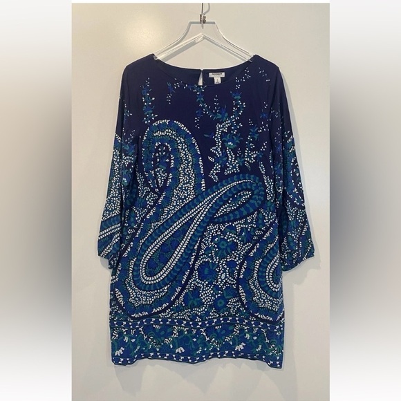 Old Navy Dresses & Skirts - Old Navy Blue Floral Paisley Shift Dress Women Size‎ Large (1243)